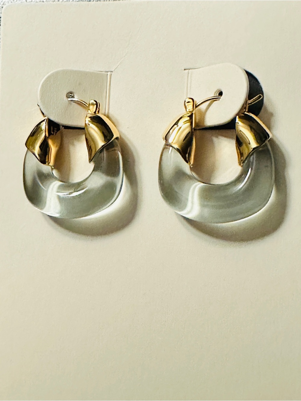 Lizzie Fortunato Gold and Clear Hoop Earrings